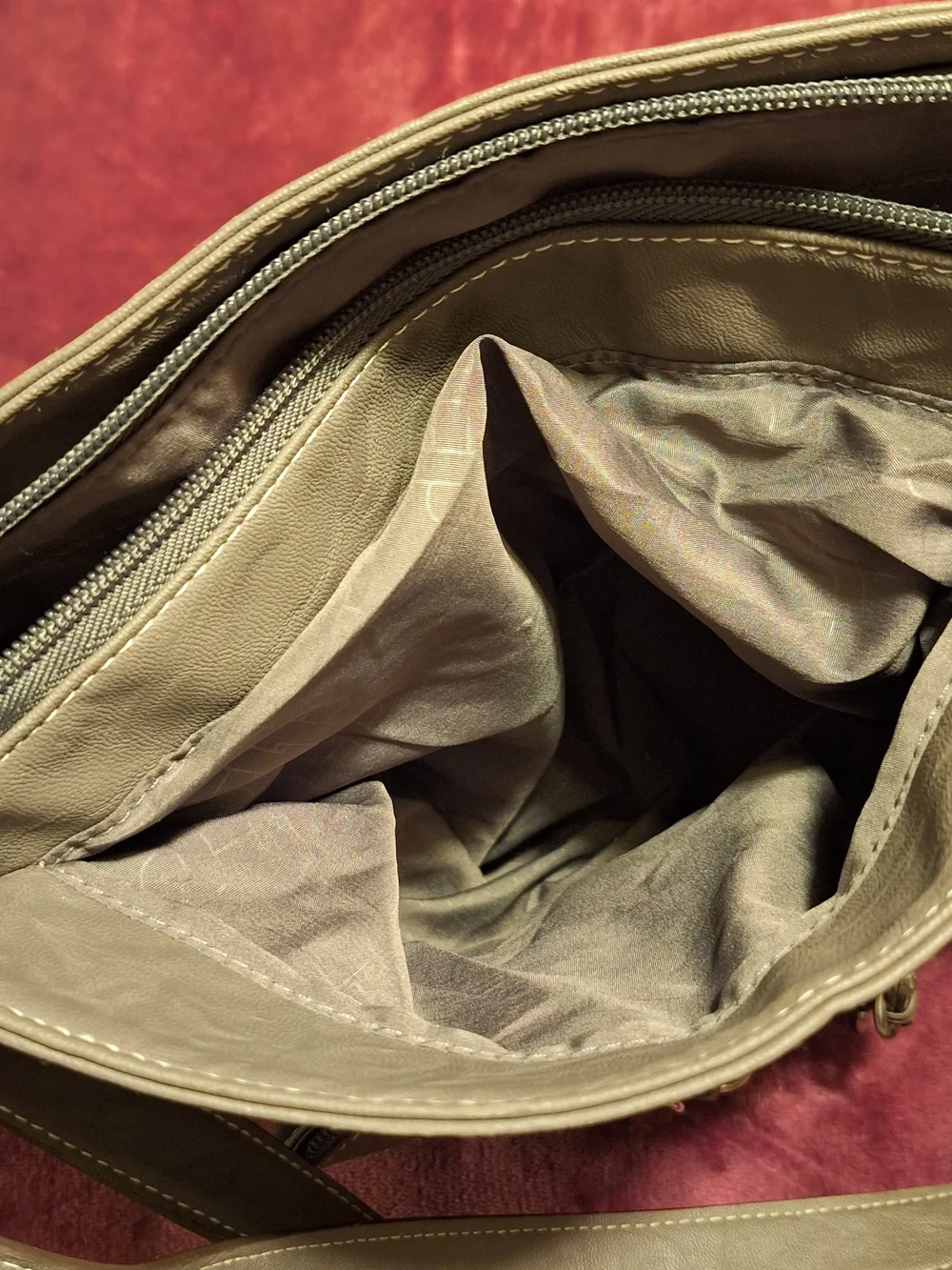 Rosetti Olive Green Shoulder Bag with Front Zips